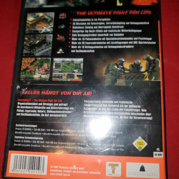 Emergency 2 The Ultimate Fight For Life PC CD-ROM + Booklet  EMERGENCY 2 THE ULTIMATE FIGHT FOR LIFE PC CD-ROM CD ROM